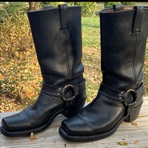Frye Harness Black Leather Boots!